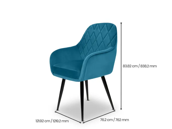 Orchid 6 Seater Dining Table with Chair in Teal Aqua